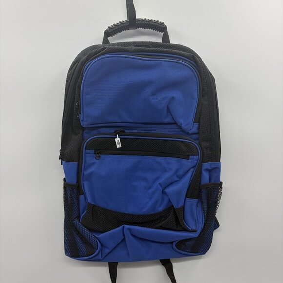 Shop‎ LC Extra Large Blue/Black Backpack with Pockets Cell Phone Holder 23x15x5